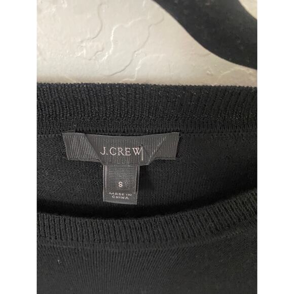 J. Crew Black Side Slit Bow Tie Merino Wool Sweater Size S - Picture 3 of 4